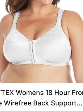 Playtex Front-Closure Wirefree Bra in White